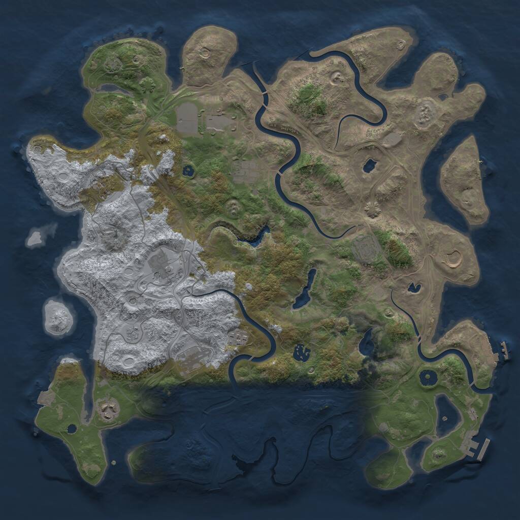 Rust Map: Procedural Map, Size: 4500, Seed: 56904757, 16 Monuments