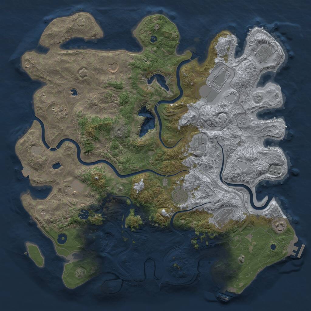 Rust Map: Procedural Map, Size: 4500, Seed: 141619477, 17 Monuments