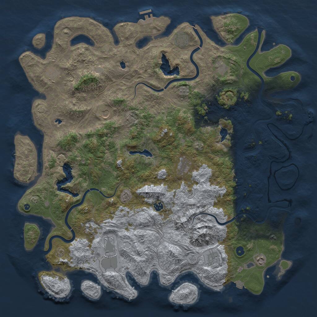 Rust Map: Procedural Map, Size: 5300, Seed: 643, 17 Monuments