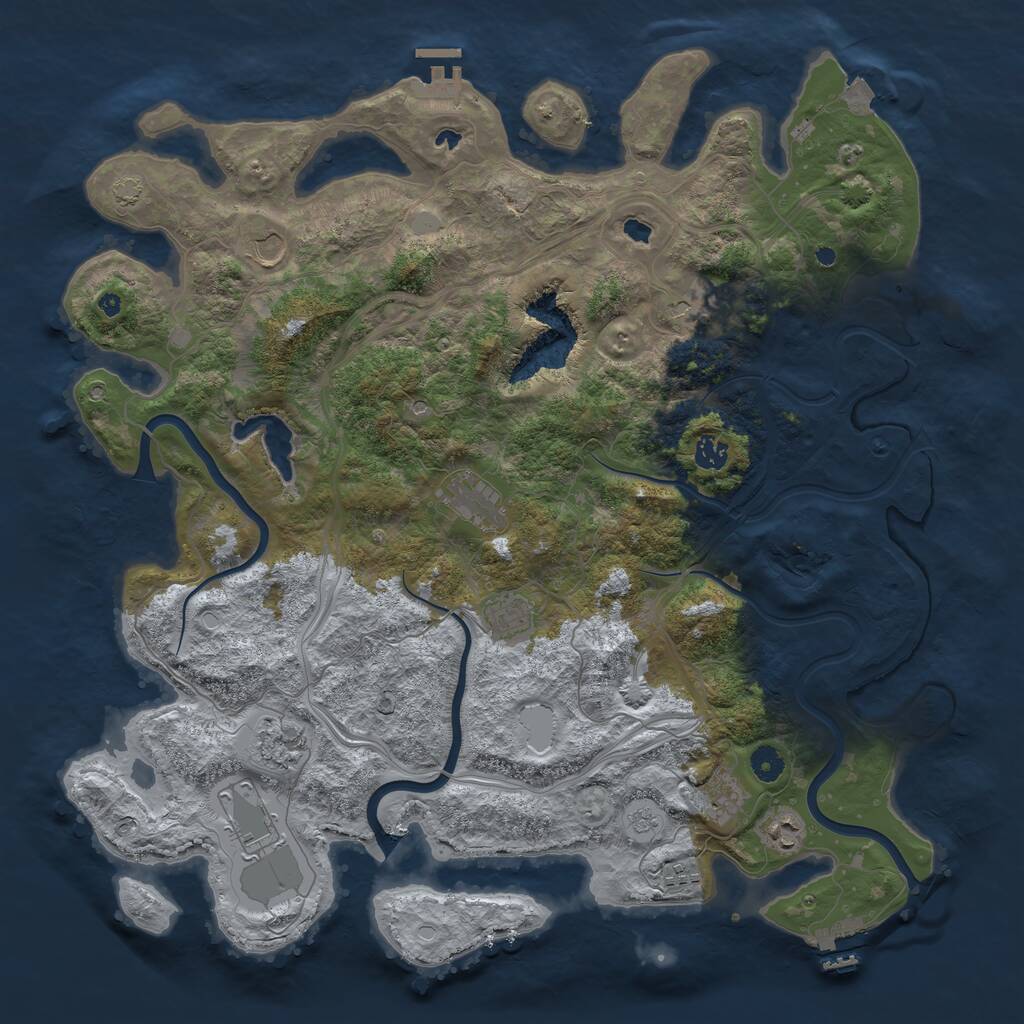 Rust Map: Procedural Map, Size: 4500, Seed: 15842179, 16 Monuments
