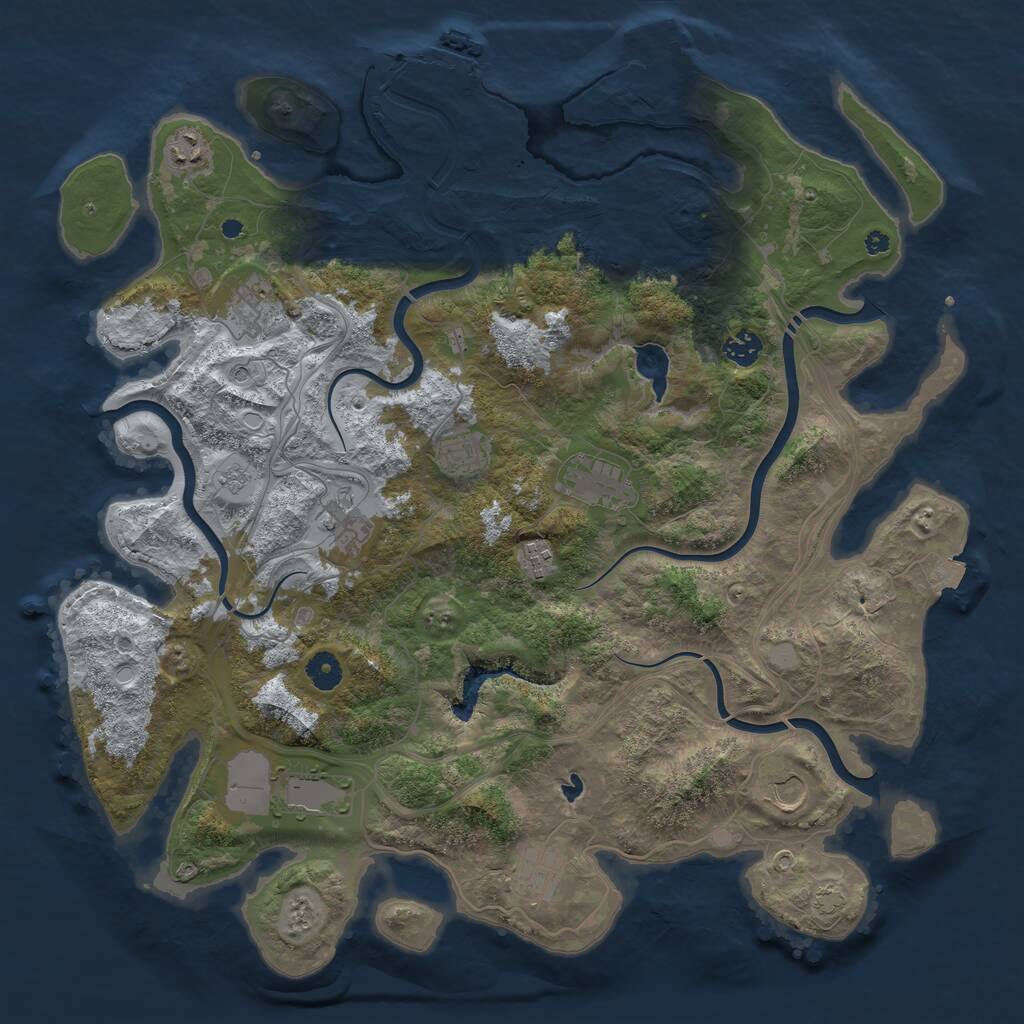 Rust Map: Procedural Map, Size: 4250, Seed: 1612958633, 16 Monuments