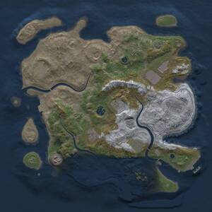 Thumbnail Rust Map: Procedural Map, Size: 3750, Seed: 596293950, 17 Monuments