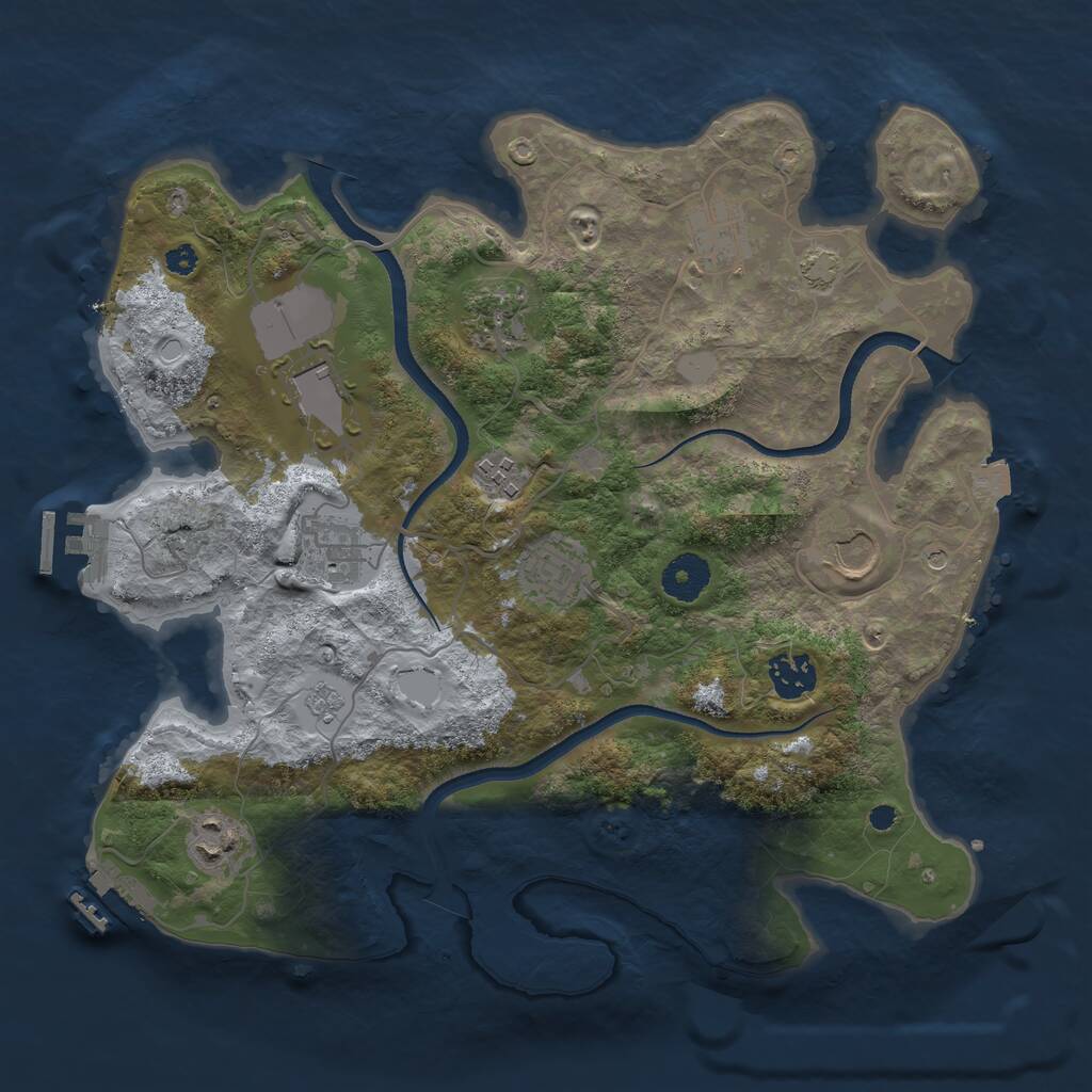 Rust Map: Procedural Map, Size: 3500, Seed: 997605560, 15 Monuments