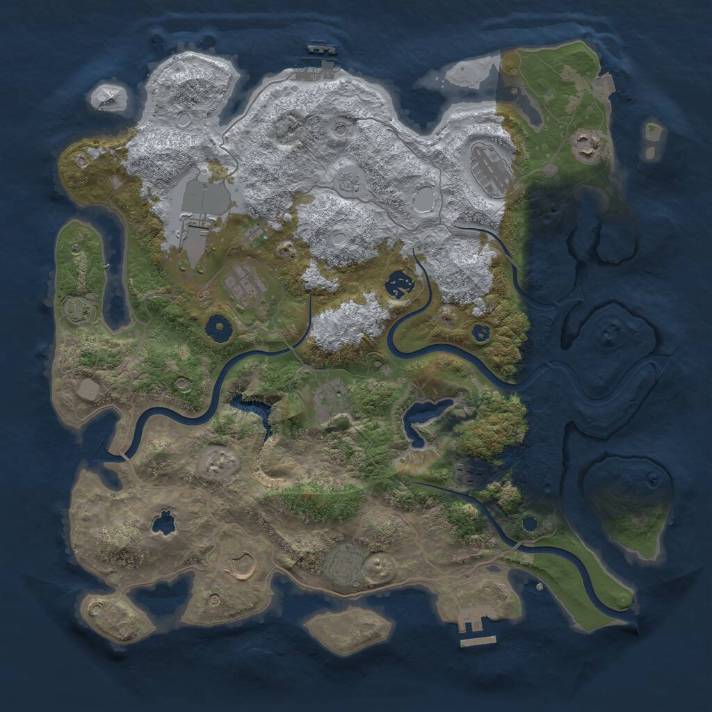 Rust Map: Procedural Map, Size: 4000, Seed: 1877814959, 15 Monuments