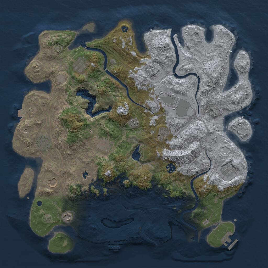 Rust Map: Procedural Map, Size: 4250, Seed: 58578545, 17 Monuments