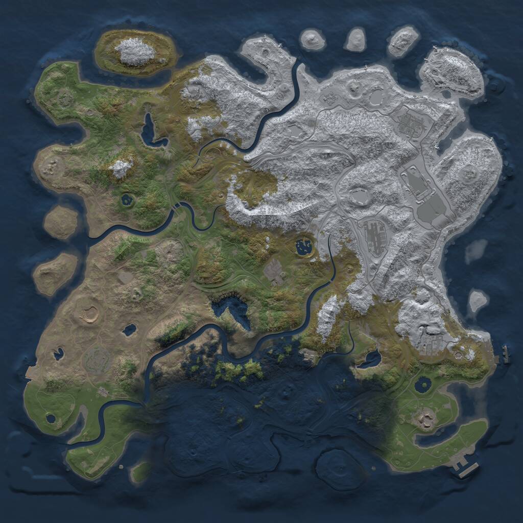 Rust Map: Procedural Map, Size: 4800, Seed: 1801704039, 17 Monuments