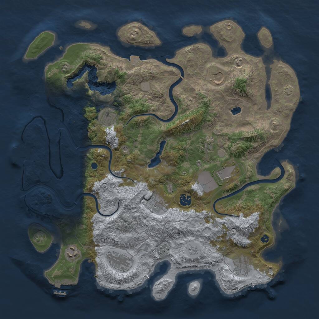Rust Map: Procedural Map, Size: 4000, Seed: 1373810978, 16 Monuments
