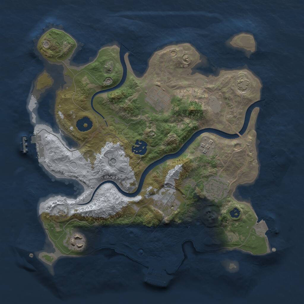 Rust Map: Procedural Map, Size: 3000, Seed: 359568643, 11 Monuments