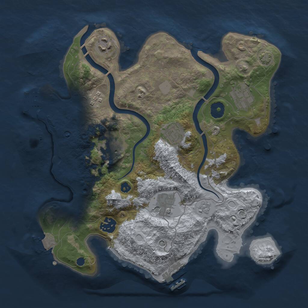 Rust Map: Procedural Map, Size: 3000, Seed: 612350, 13 Monuments