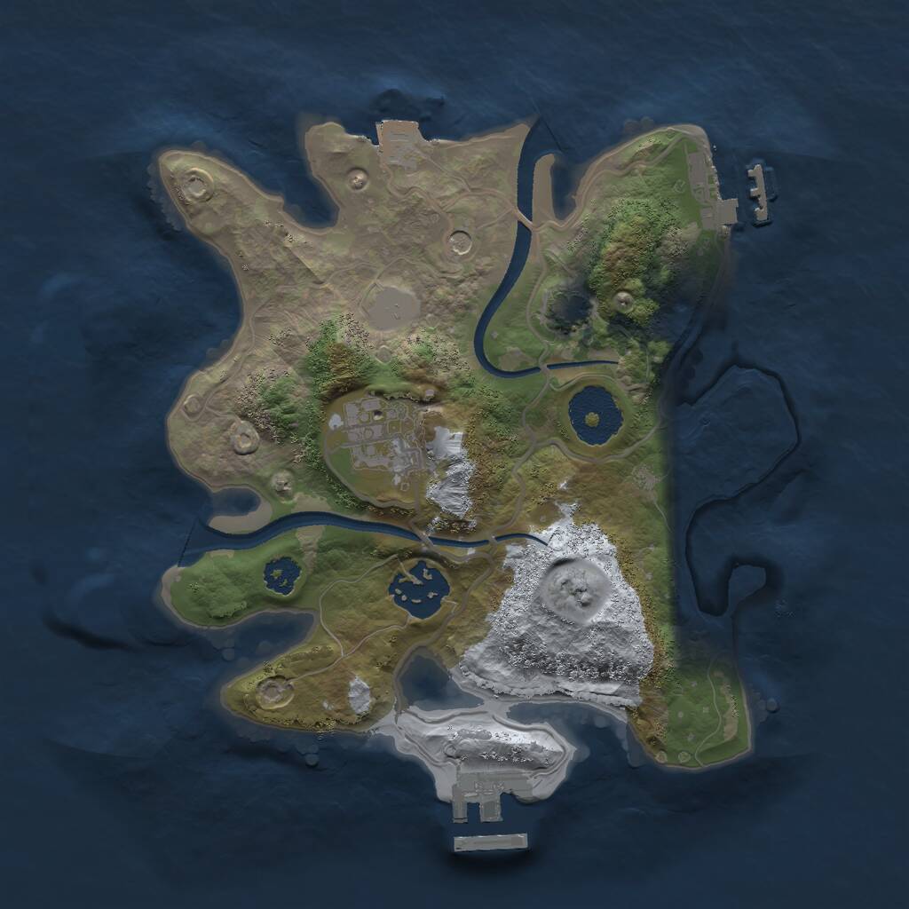 Rust Map: Procedural Map, Size: 2500, Seed: 46851, 7 Monuments