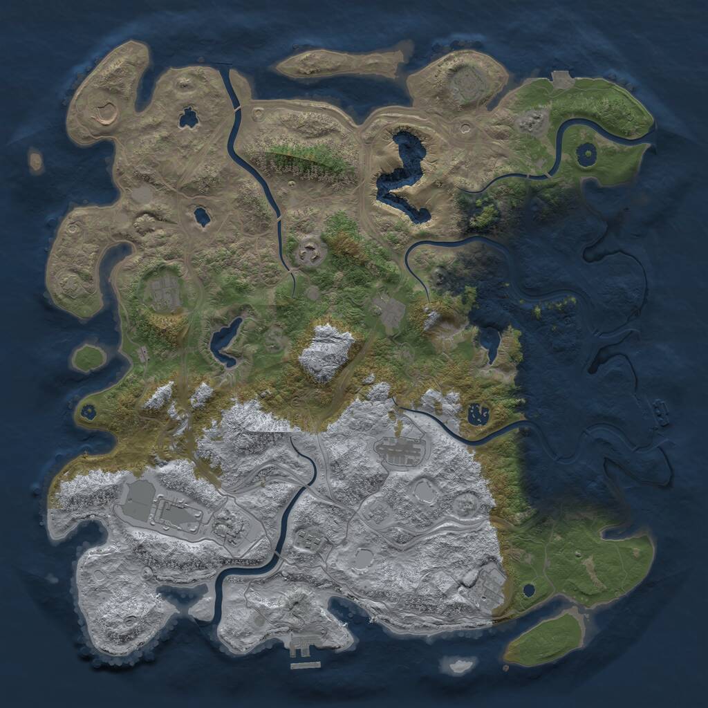 Rust Map: Procedural Map, Size: 4744, Seed: 8048142, 17 Monuments