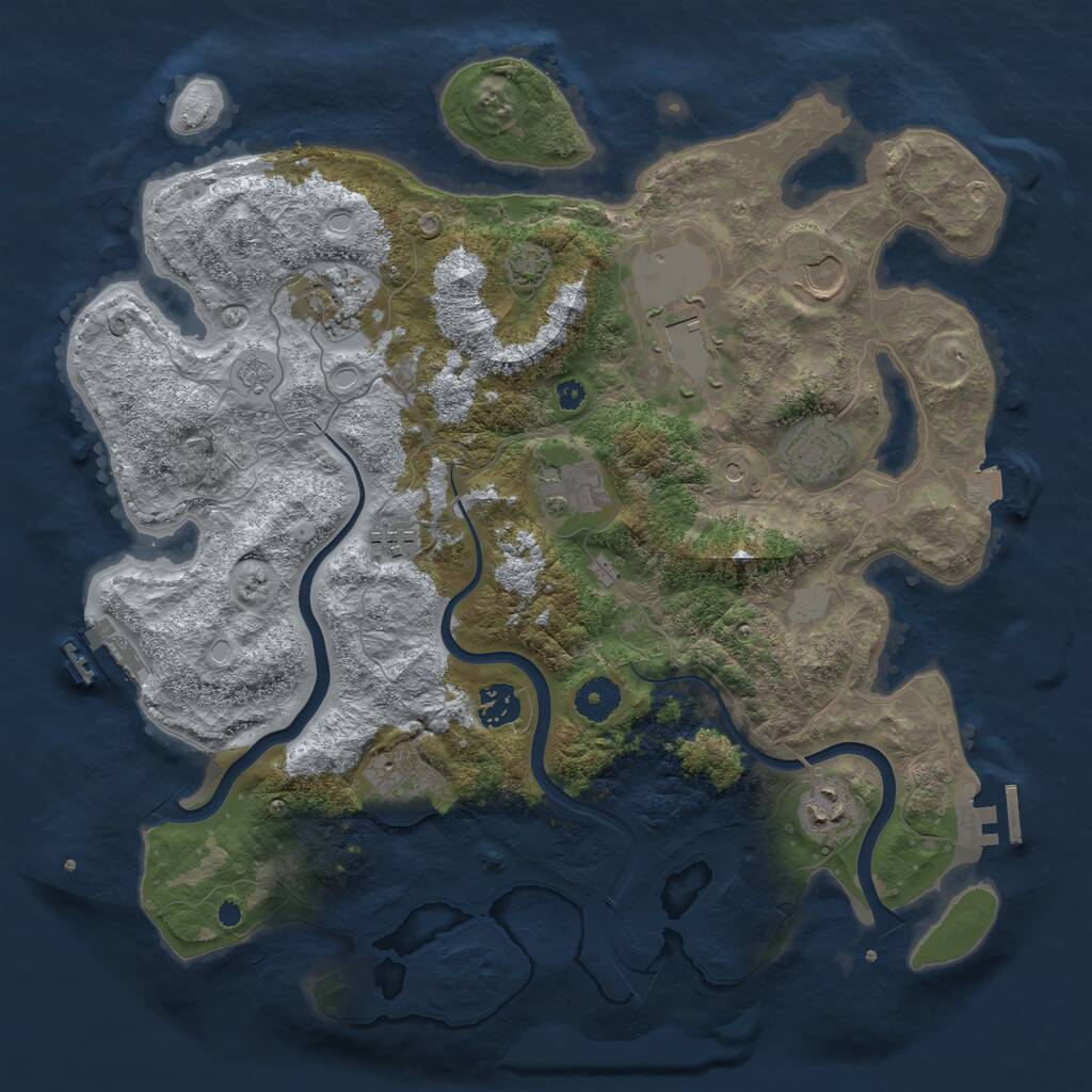 Rust Map: Procedural Map, Size: 3750, Seed: 1084851234, 15 Monuments