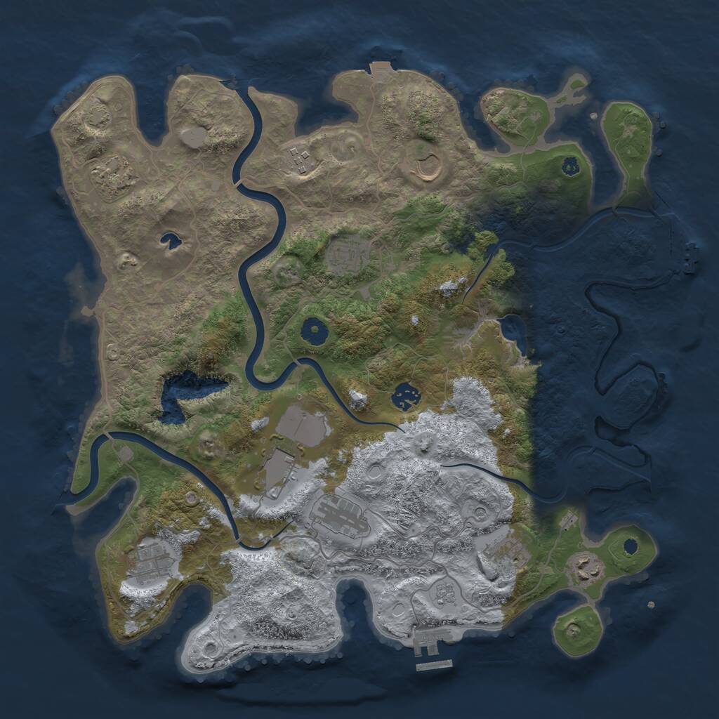 Rust Map: Procedural Map, Size: 4000, Seed: 72449208, 16 Monuments