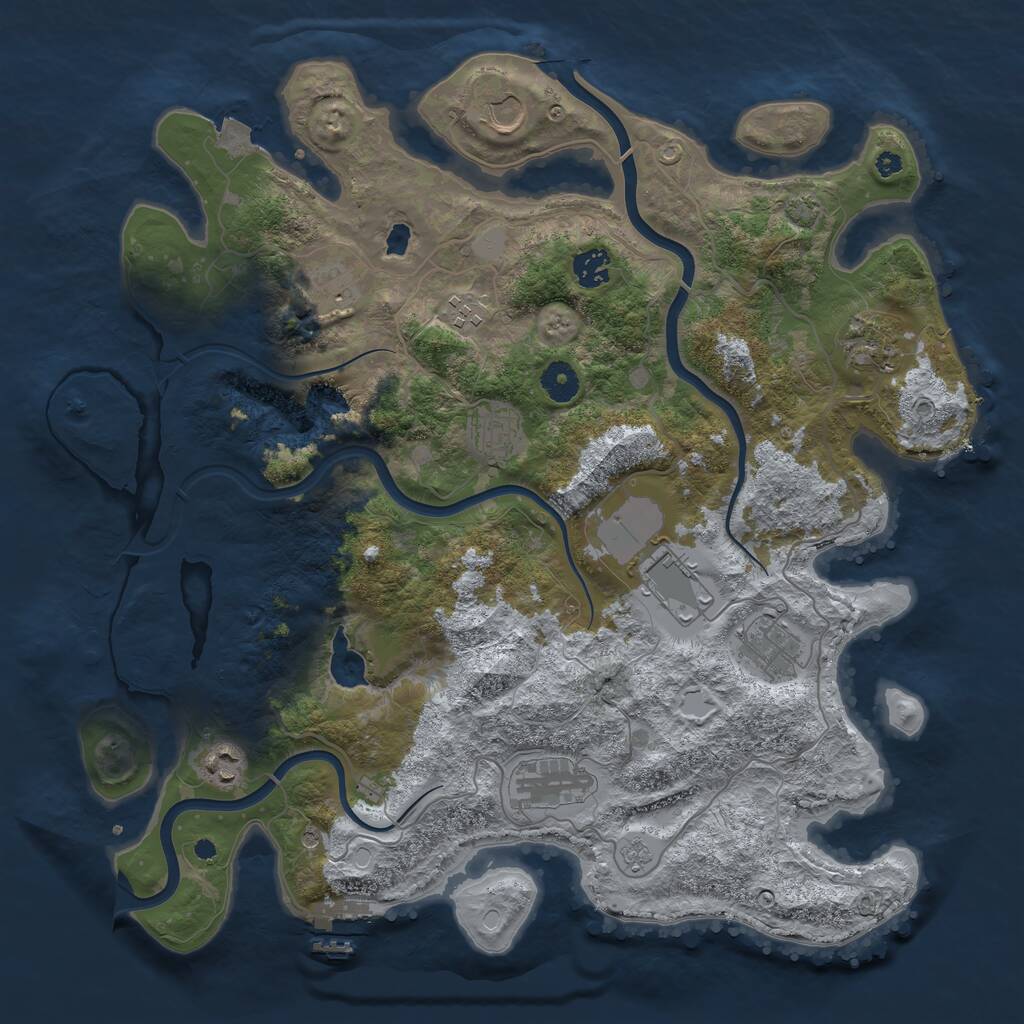 Rust Map: Procedural Map, Size: 4000, Seed: 663185030, 15 Monuments