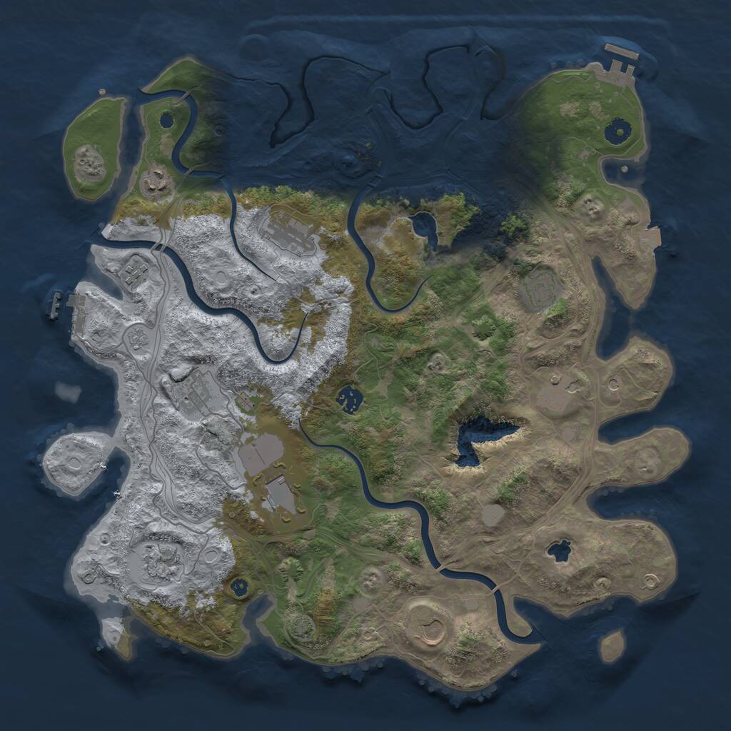 Rust Map: Procedural Map, Size: 4250, Seed: 11223344, 16 Monuments