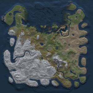 Thumbnail Rust Map: Procedural Map, Size: 5000, Seed: 1157242424, 17 Monuments