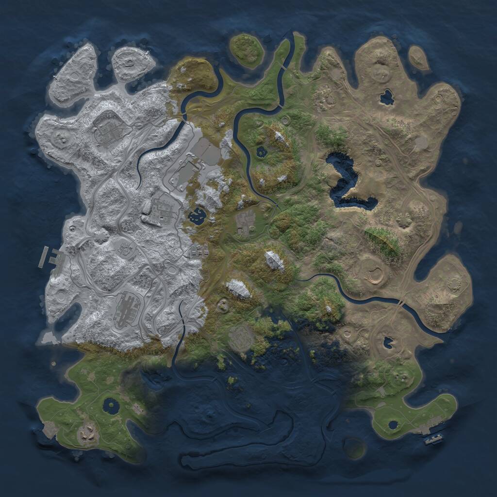 Rust Map: Procedural Map, Size: 4500, Seed: 1074808789, 17 Monuments