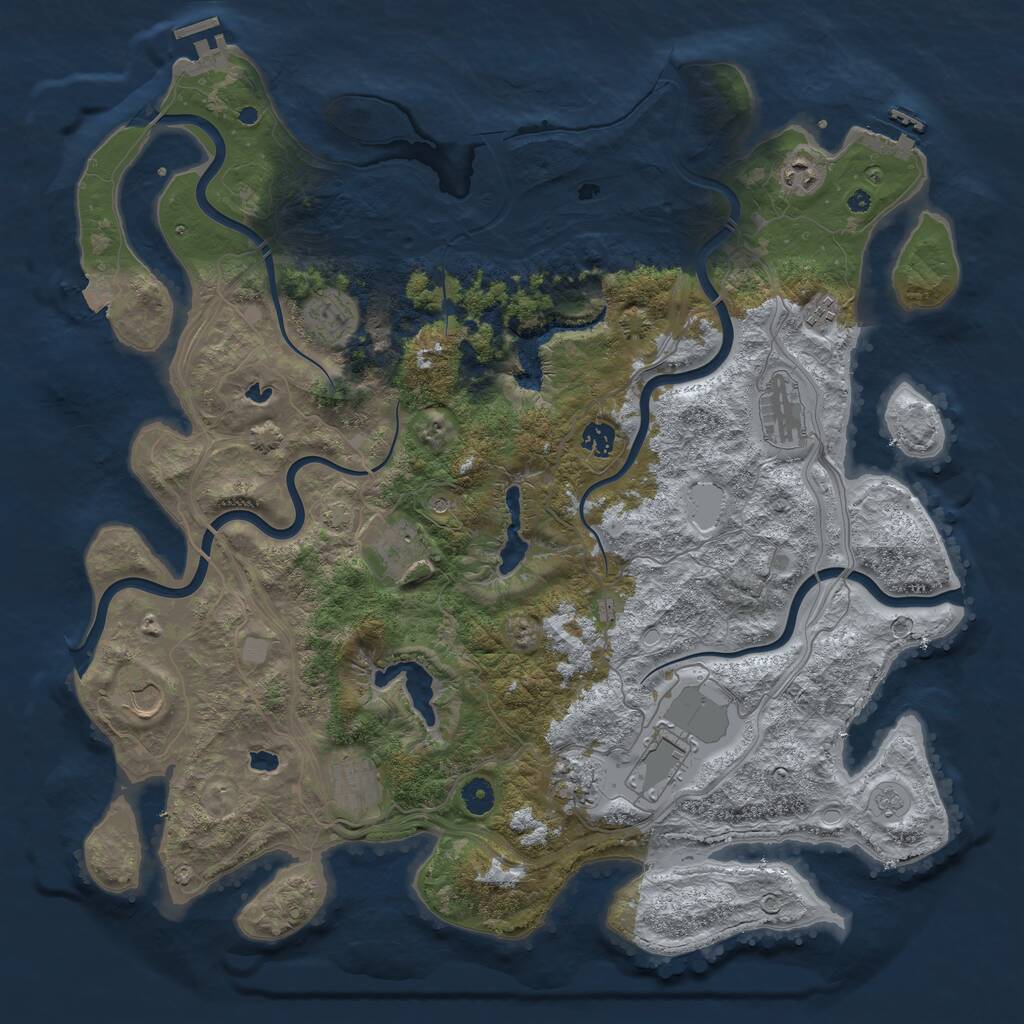 Rust Map: Procedural Map, Size: 4500, Seed: 905335749, 16 Monuments