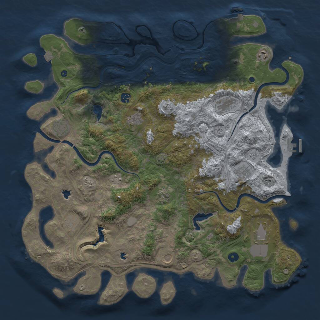 Rust Map: Procedural Map, Size: 4750, Seed: 42424242, 17 Monuments