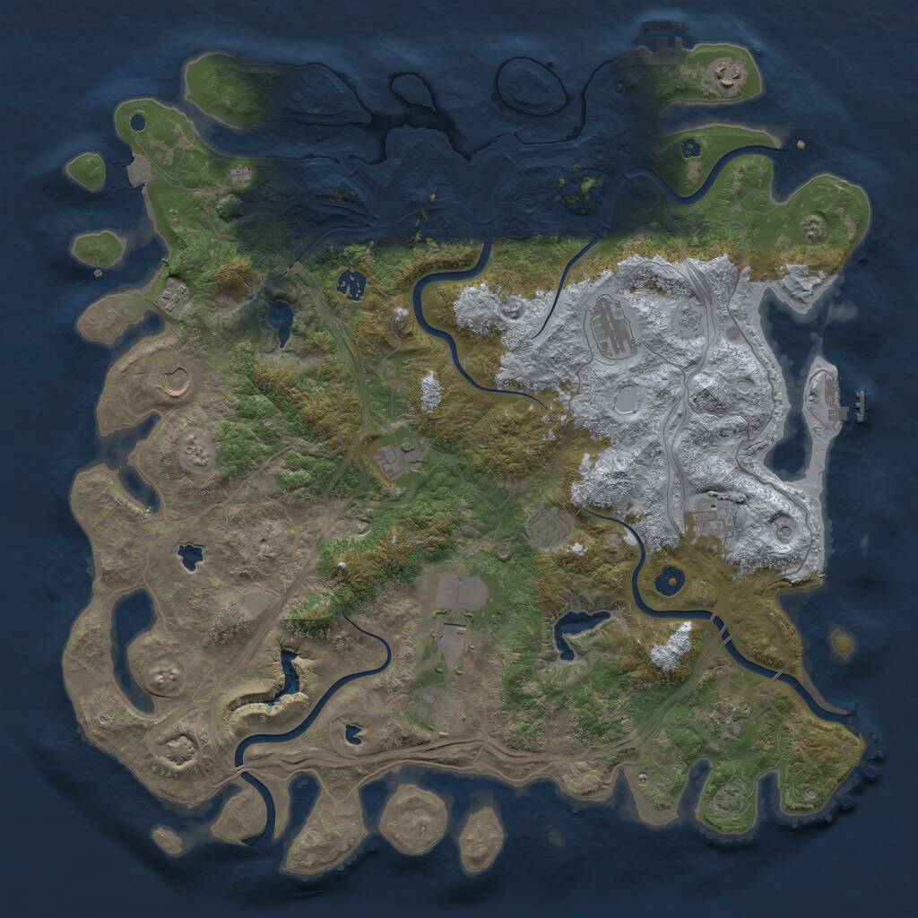Rust Map: Procedural Map, Size: 4750, Seed: 42424242, 17 Monuments