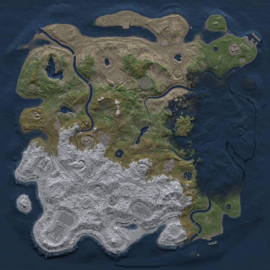 Rust Map: Procedural Map, Size: 4800, Seed: 506944366, 17 Monuments