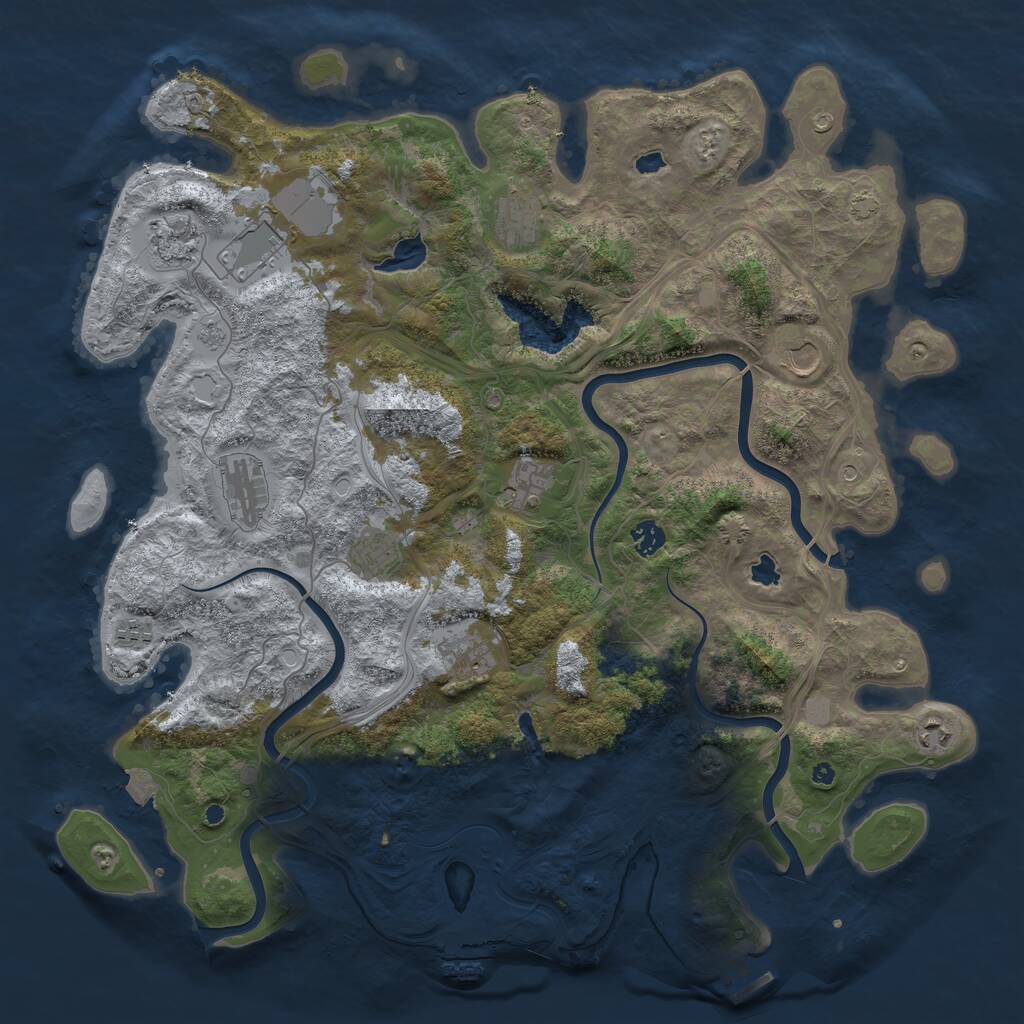 Rust Map: Procedural Map, Size: 4500, Seed: 50953215, 17 Monuments