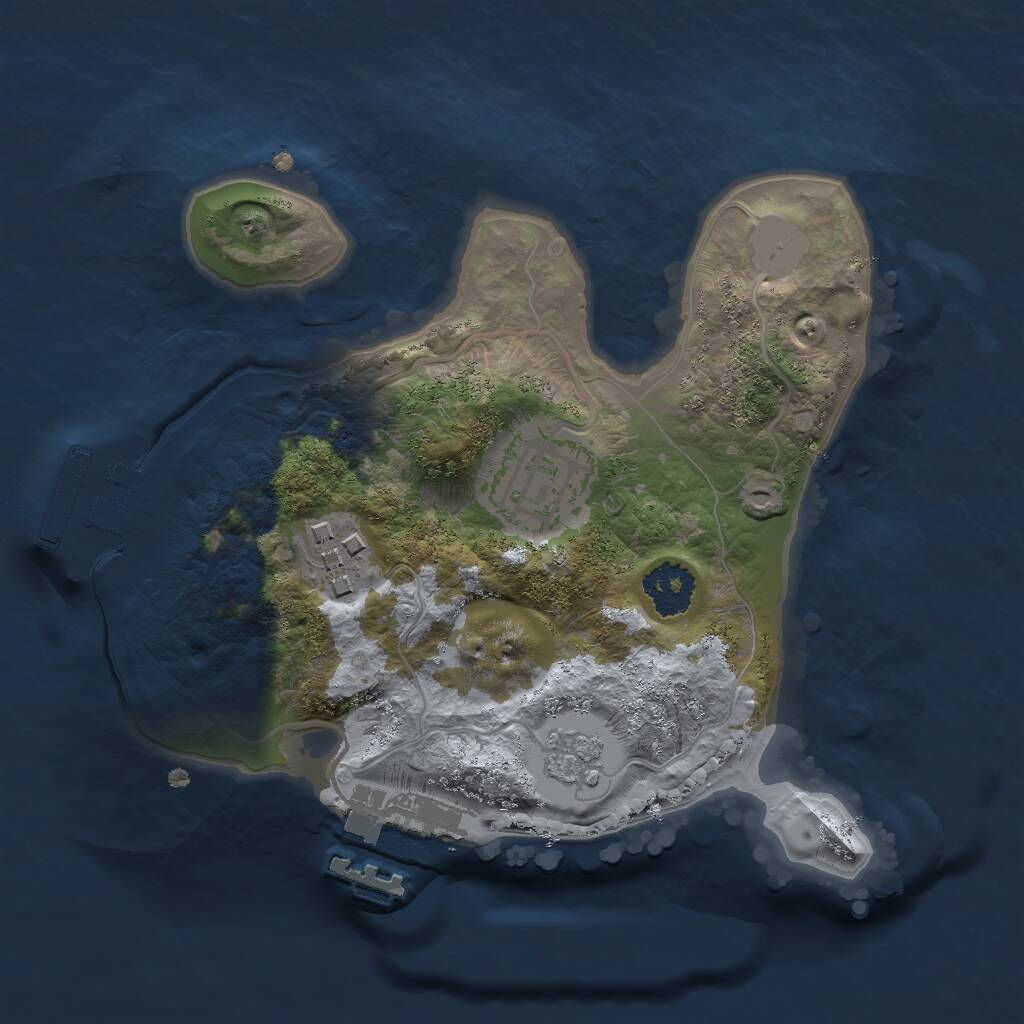 Rust Map: Procedural Map, Size: 2000, Seed: 367483897, 6 Monuments