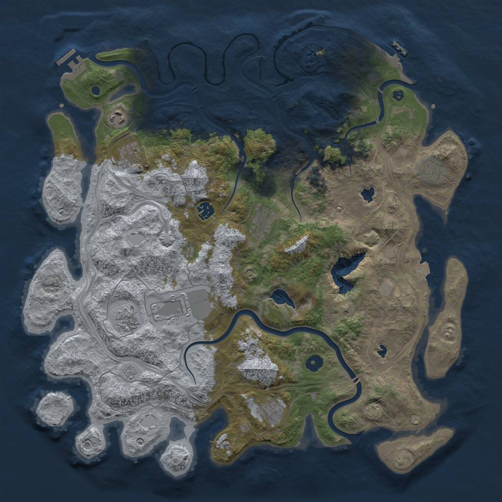 Rust Map: Procedural Map, Size: 4500, Seed: 449297022, 15 Monuments