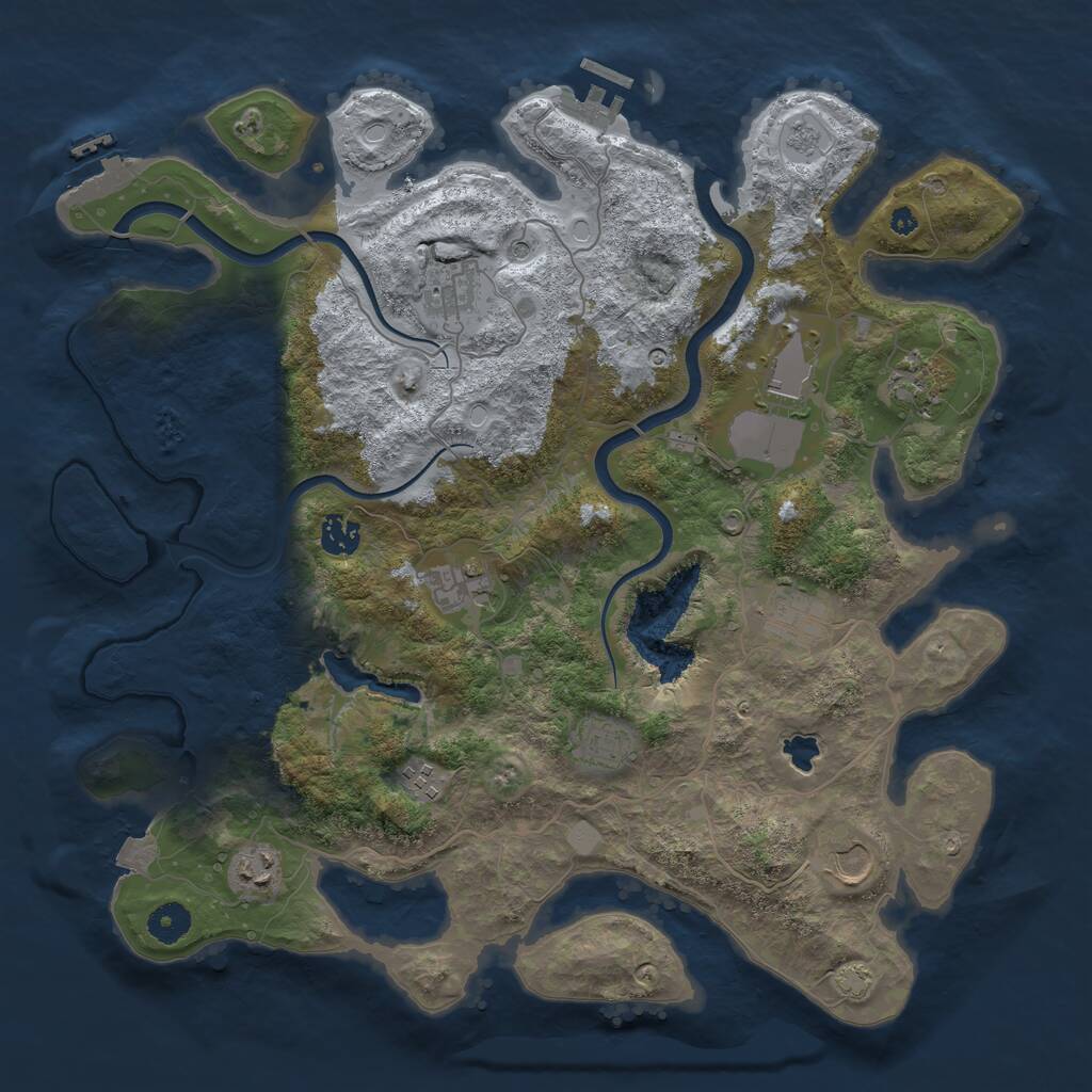 Rust Map: Procedural Map, Size: 4000, Seed: 1516411242, 16 Monuments