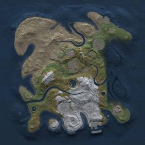 Thumbnail Rust Map: Procedural Map, Size: 3000, Seed: 34136798, 11 Monuments
