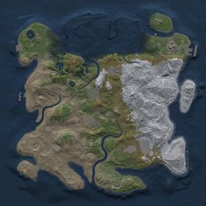 Thumbnail Rust Map: Procedural Map, Size: 3750, Seed: 581292168, 15 Monuments
