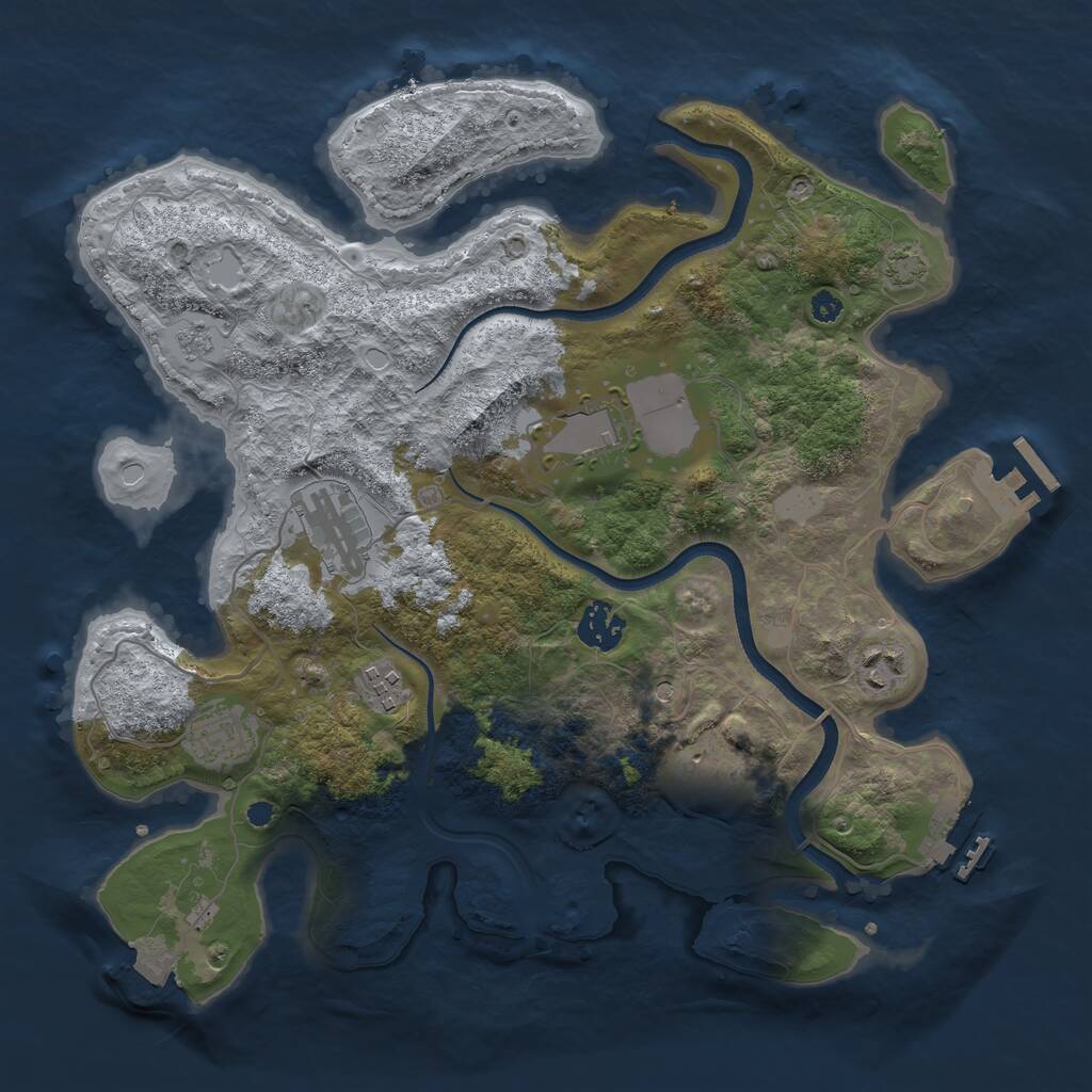 Rust Map: Procedural Map, Size: 3500, Seed: 363538012, 13 Monuments