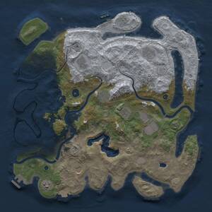 Thumbnail Rust Map: Procedural Map, Size: 4000, Seed: 1640608265, 14 Monuments