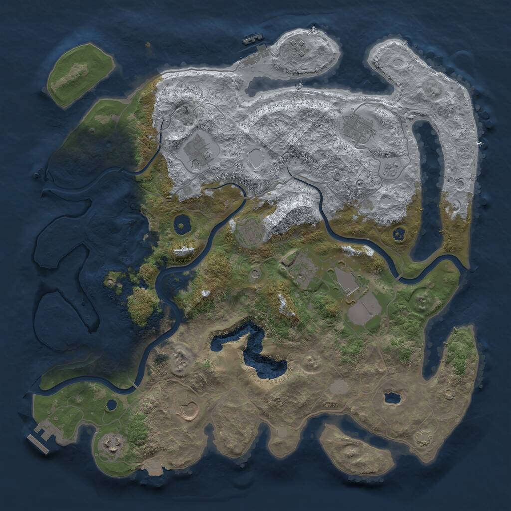 Rust Map: Procedural Map, Size: 4000, Seed: 1640608265, 14 Monuments