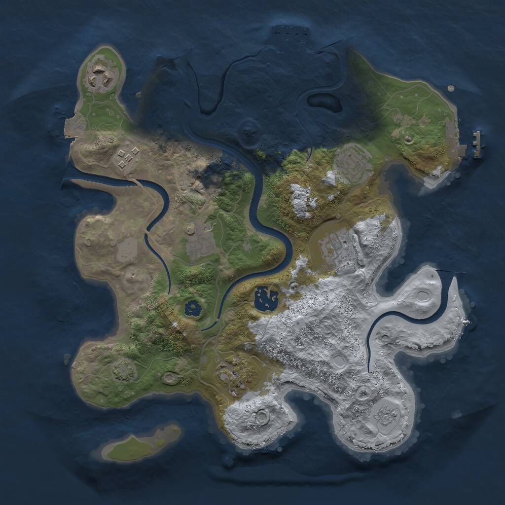 Rust Map: Procedural Map, Size: 3000, Seed: 1720133871, 12 Monuments