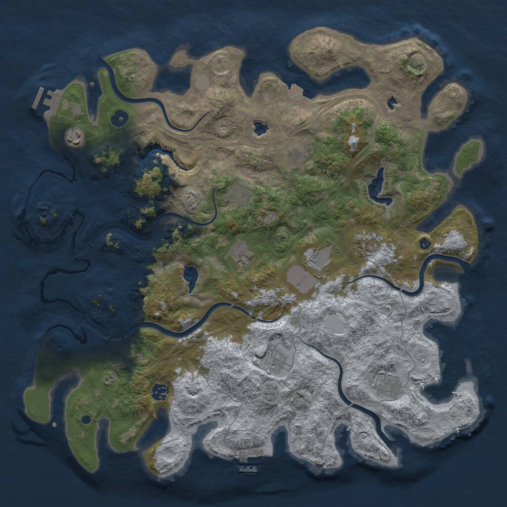 Rust Map: Procedural Map, Size: 4500, Seed: 1471476781, 16 Monuments