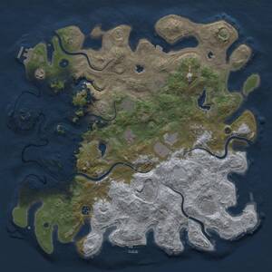Thumbnail Rust Map: Procedural Map, Size: 4500, Seed: 1471476781, 16 Monuments