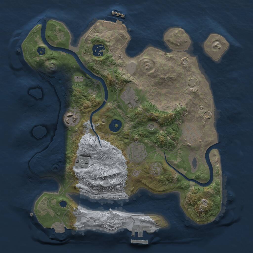 Rust Map: Procedural Map, Size: 3000, Seed: 531702096, 11 Monuments