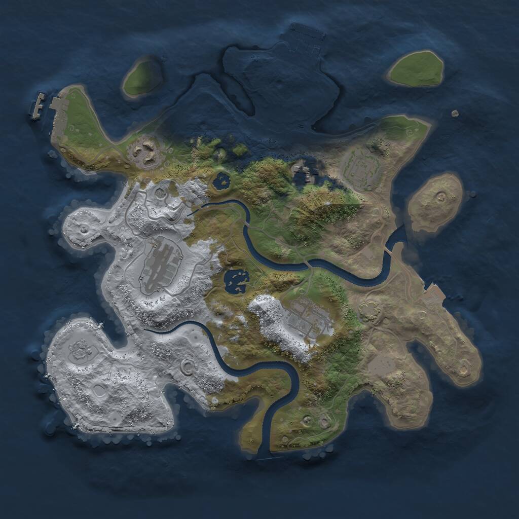 Rust Map: Procedural Map, Size: 3000, Seed: 306673714, 12 Monuments