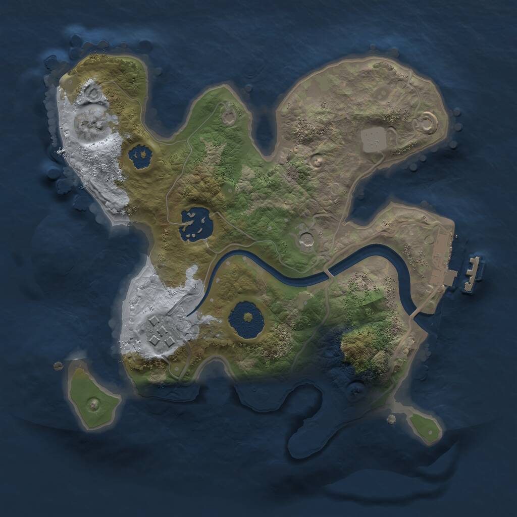 Rust Map: Procedural Map, Size: 2225, Seed: 748601129, 5 Monuments