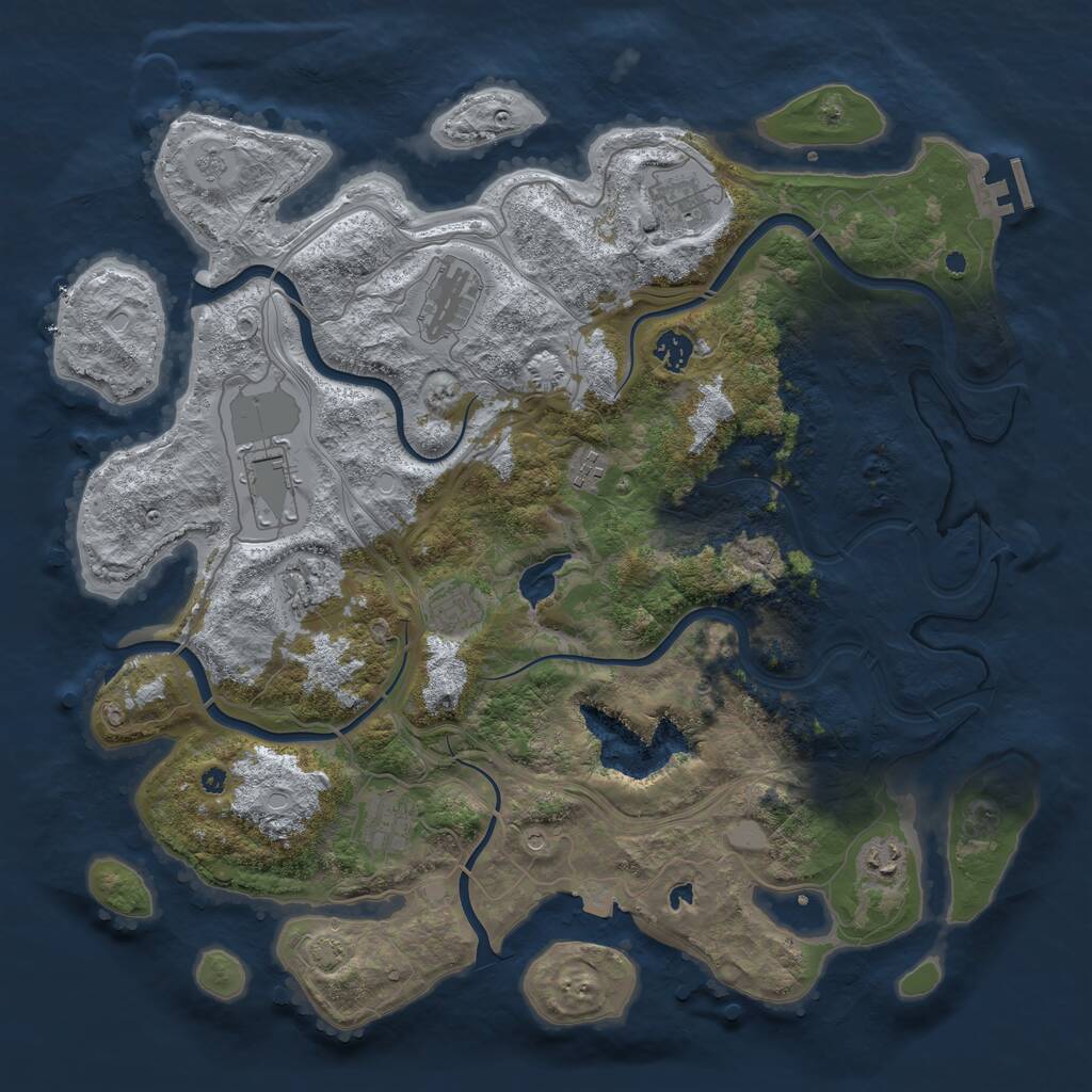 Rust Map: Procedural Map, Size: 4250, Seed: 940781779, 14 Monuments