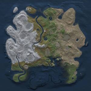 Thumbnail Rust Map: Procedural Map, Size: 4000, Seed: 1947402825, 17 Monuments