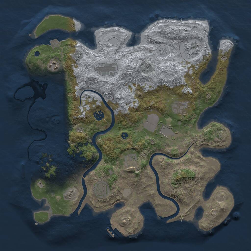 Rust Map: Procedural Map, Size: 3750, Seed: 831933676, 15 Monuments