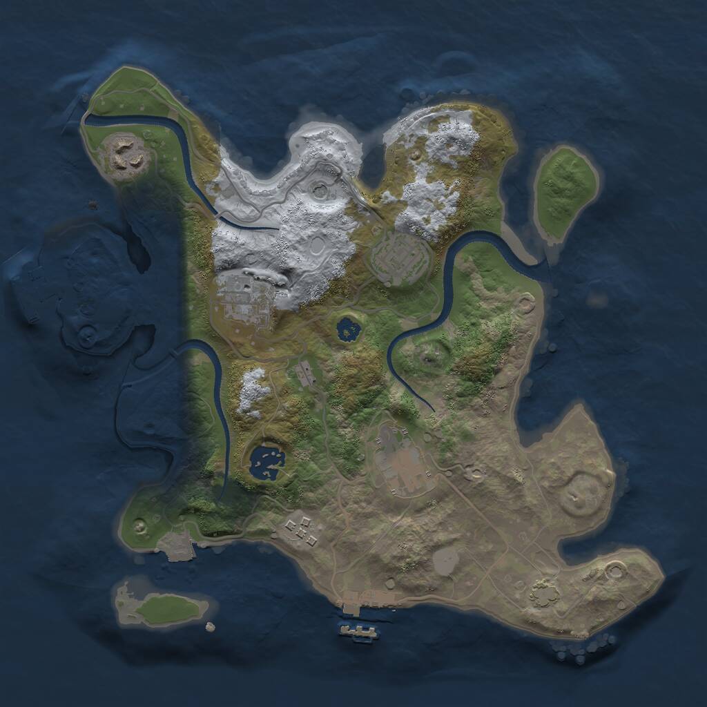 Rust Map: Procedural Map, Size: 3000, Seed: 705576808, 11 Monuments