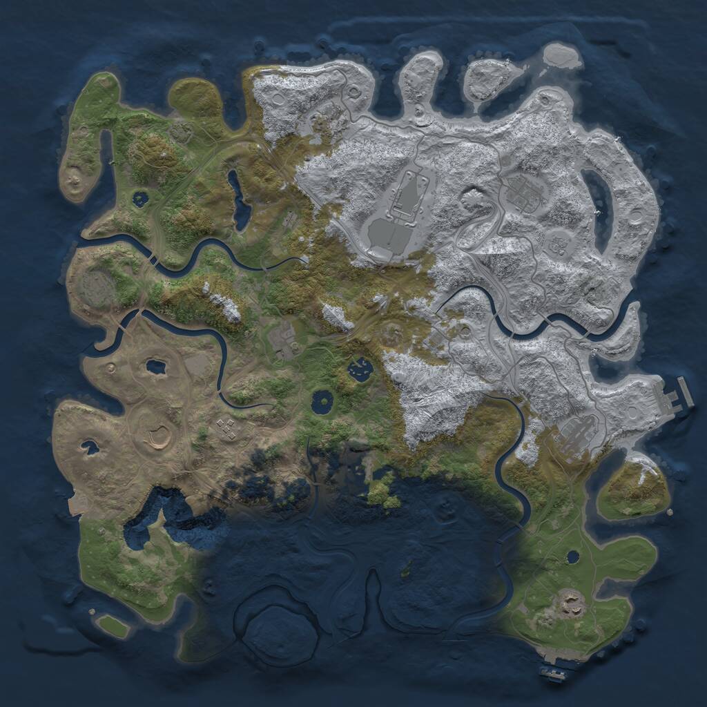 Rust Map: Procedural Map, Size: 4500, Seed: 1391405202, 17 Monuments