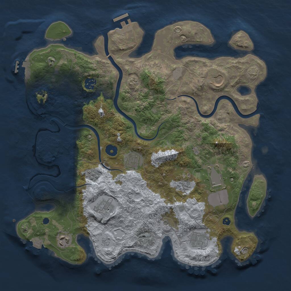 Rust Map: Procedural Map, Size: 3700, Seed: 998154, 15 Monuments