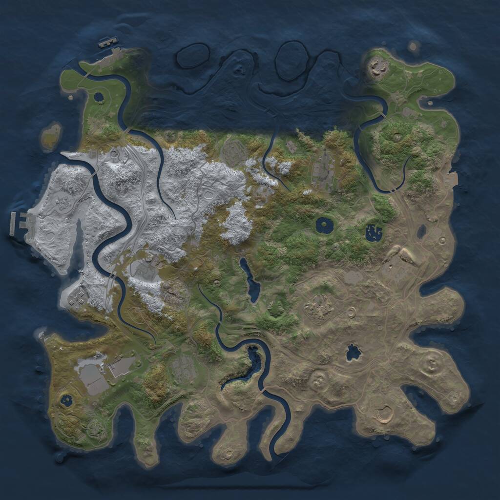 Rust Map: Procedural Map, Size: 4250, Seed: 177368892, 17 Monuments