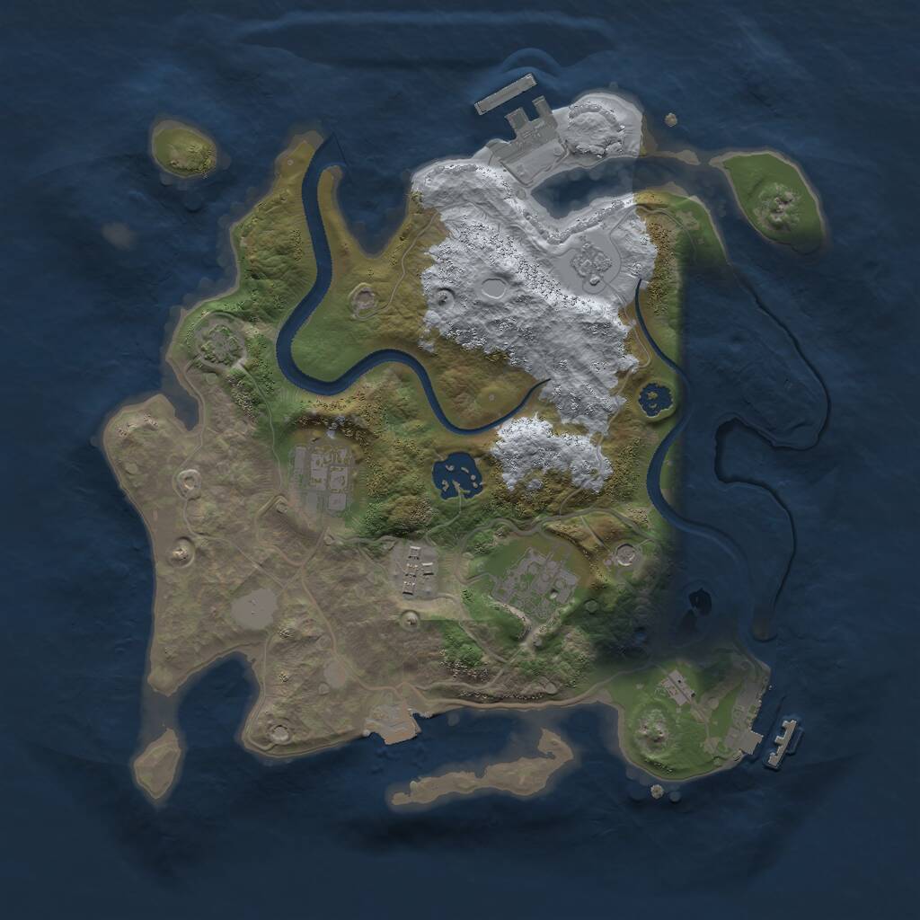 Rust Map: Procedural Map, Size: 2850, Seed: 54068886, 10 Monuments