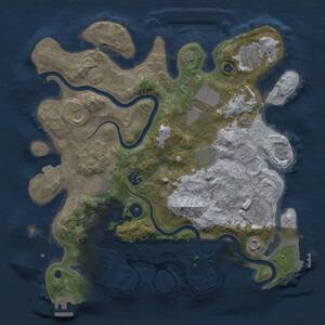 Thumbnail Rust Map: Procedural Map, Size: 3600, Seed: 3148, 15 Monuments