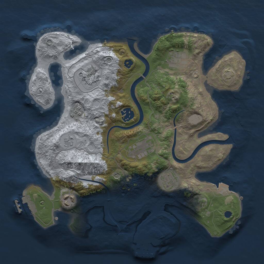 Rust Map: Procedural Map, Size: 3000, Seed: 281192254, 13 Monuments